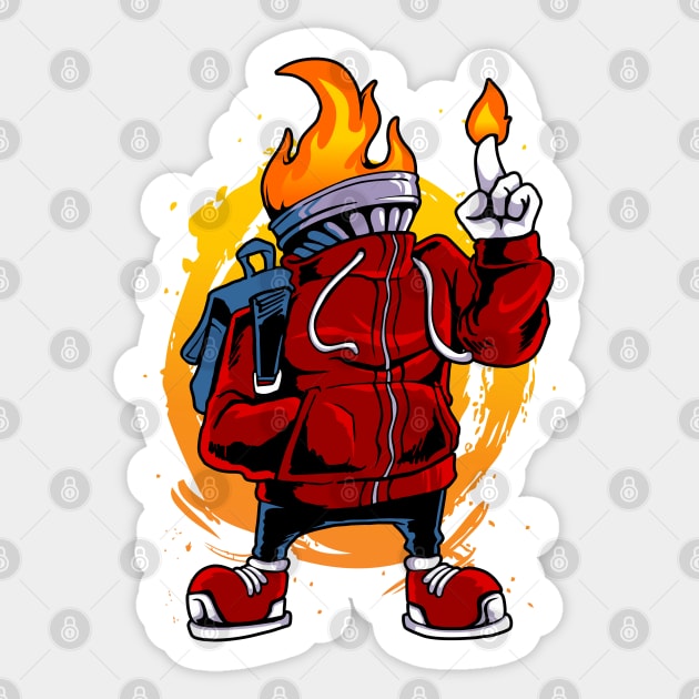 human torch Sticker by spoilerinc